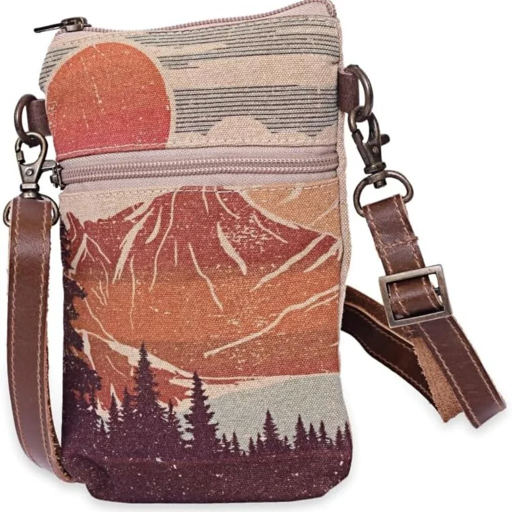 Wristlet Wallets Canvas Crossbody Purse for Women Compact Stylish Durable